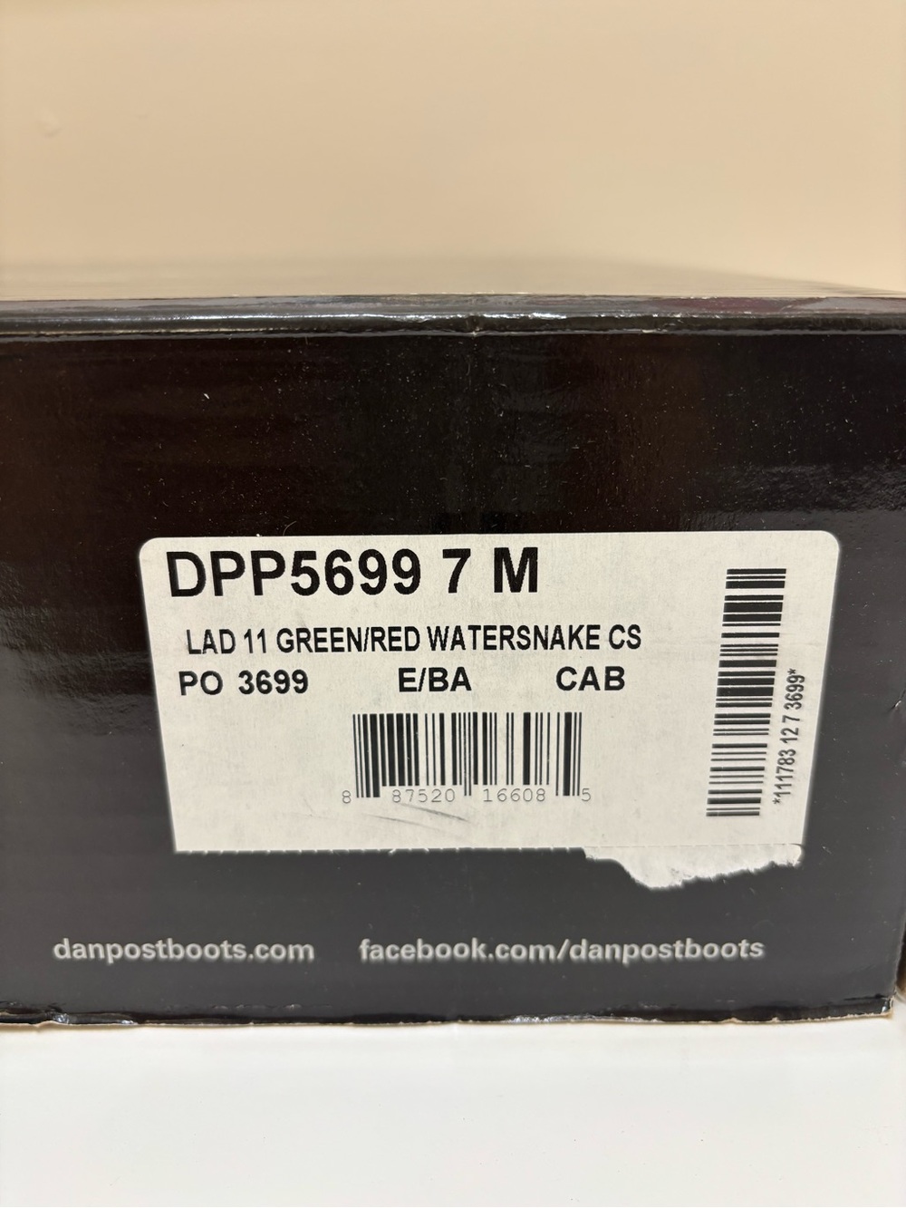 🐍 Dan Post Genuine Watersnake Cowboy Boots — NWT — Sz 7 - Picture 11 of 11